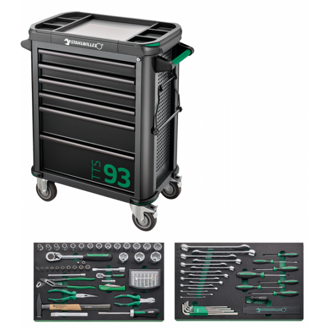 Tool assortment with workshop trolley 93 130