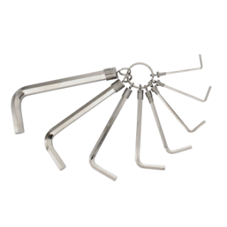 Hexagon key sets on a metal ring