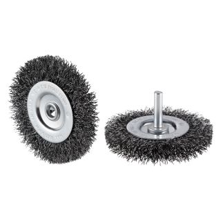 Flat Wire Brush 100X6mm shaft BRASS COATED