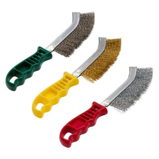 Hand Wire Brush Plastic Handle Curved Brass