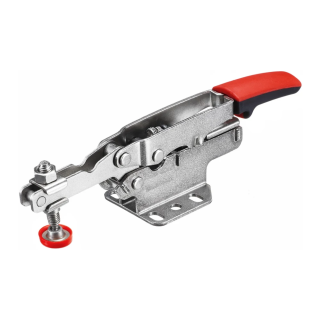 Horizontal toggle clamp with open arm and