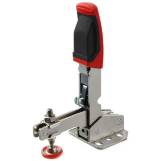 Vertical toggle clamp with open arm and