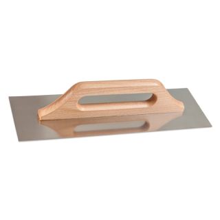 Stainless steel trowel wooden handle 380mm smooth