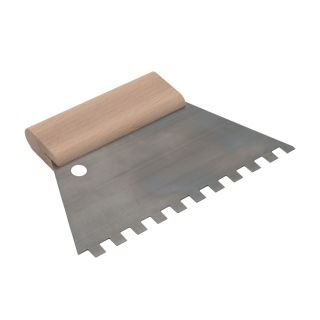 Toothed spatula 180mm wooden handle 8.0 x 8.0mm