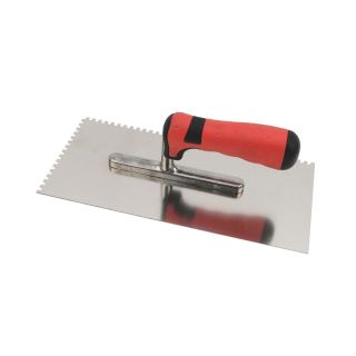 Toothed trowel stainless 4x4x4 soft grip