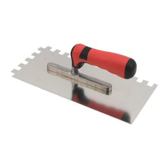 Toothed trowel stainless 12x12x12 soft grip