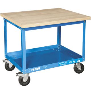 Cart with wooden shelf