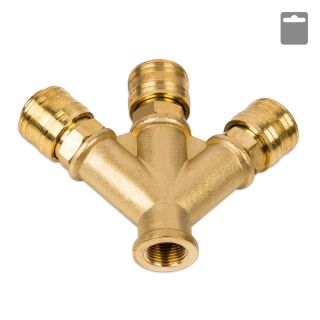 4 - way connector 3/8" + 3 quick hose connectors