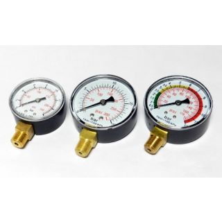 PRESSURE GAUGES LOWER 63mm M1/4 From 0-12 bar