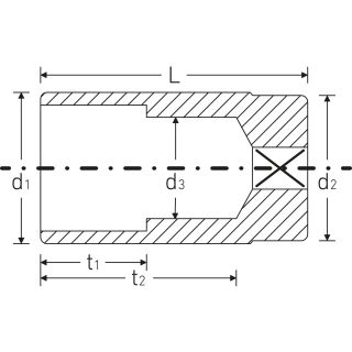 Bi Hexagon Deep Socket 3/8" Drive 8mm 46