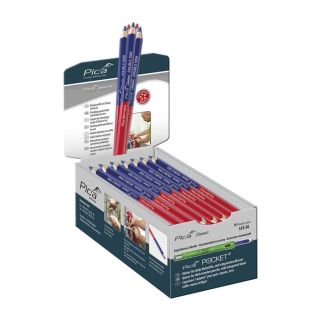 Pencil (Double sided) blue/red, 17,5cm (Display-box of 50 pcs)