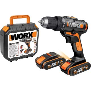 Cordless Drill 20V Incl 2Pcs 20V Battery 2Ah WX166.3