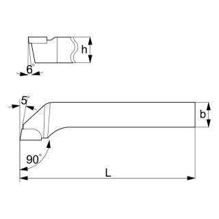 CARBIDE TIPPED TOOL FOR FACING 90X10X10 Left