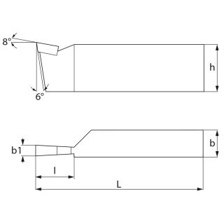 Carbide Lathe Parting Tool P20 R/H 20x12