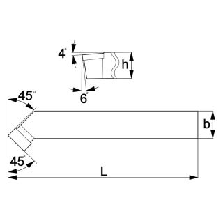 Carbide Lathe Chamfering Tool P20 R/H 12x12
