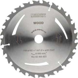 Circular Saw WOOD Saw Blade 185 × 1,6/1,0 × 20 Z24T