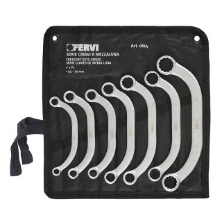 Set of half moon ring spanners 8x10 - 10x12 - 11x13 - 13x15 - 14x17 - 16x18 - 19x22 mm